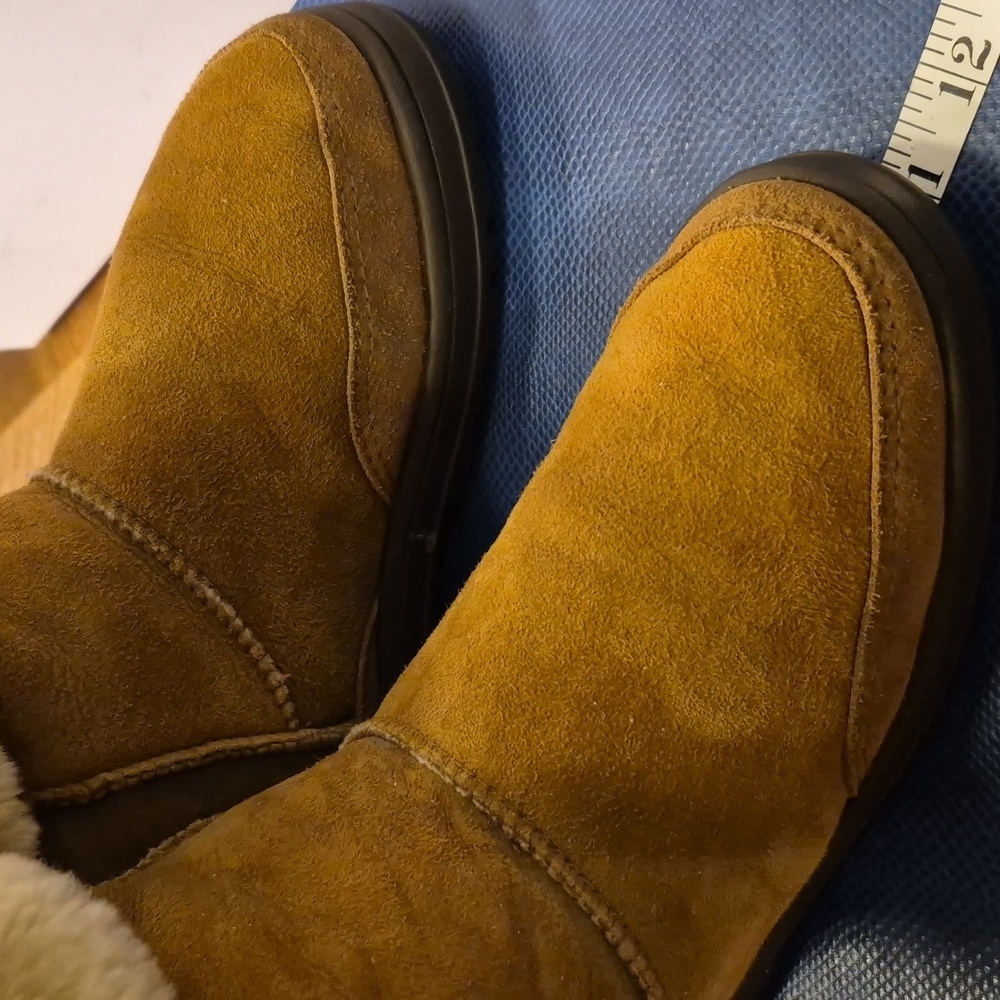 UGG Ultra Tall Boots sz.W8 Brown Pull On Suede Sheepskin Wool Mid Calf (#1561)EC - Picture 7 of 16